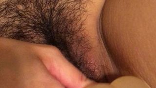 Asian wife enjoys dildo