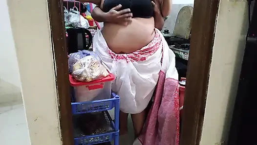 Indian Maid Fucked by the Owner While Cooking in Kitchen