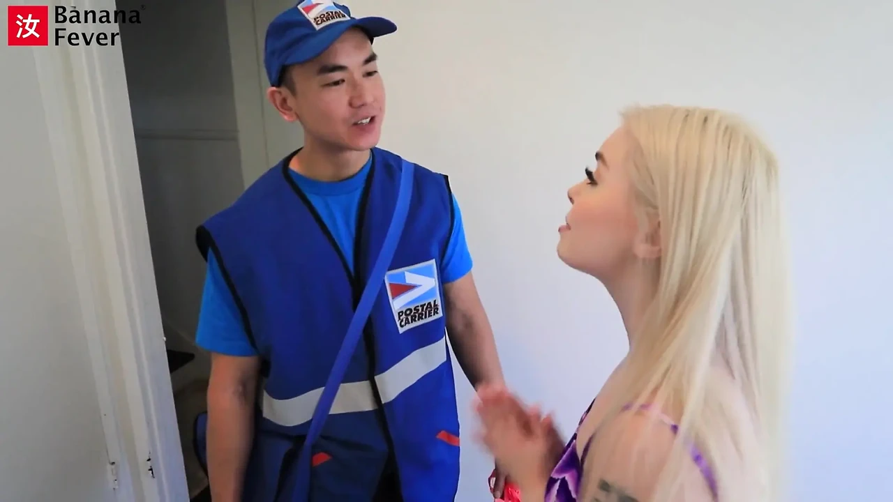 Petite Blonde Haley Spades Gets Fucked by Asian Mailman – Tiny White Girl Vs Big Asian Cock