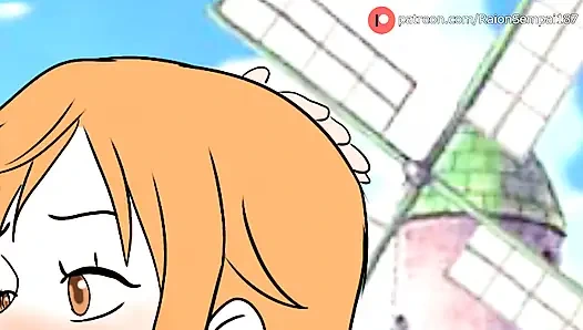 Nami verschlingt Nico Robins Schwanz