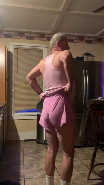 Being  a sissy in pink wanting cock and cum. Submissive sissy always wants cock to suck and love my pink outfit
