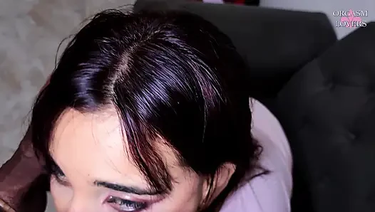 I talk on the phone with my husband's cuckold while I suck my best friend's cock