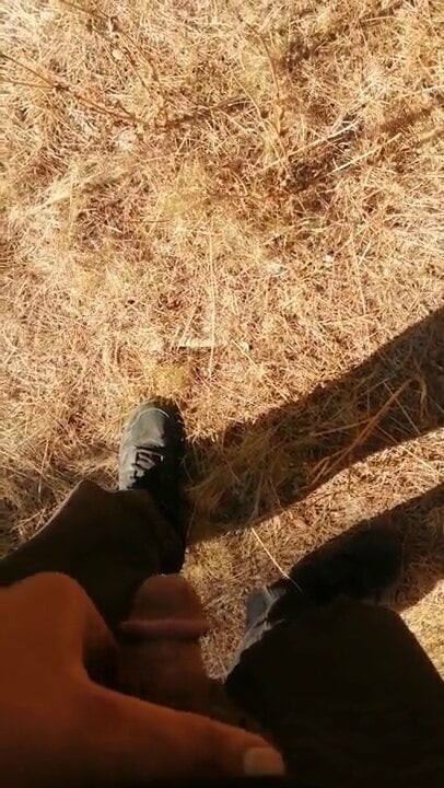 Peeing in forest
