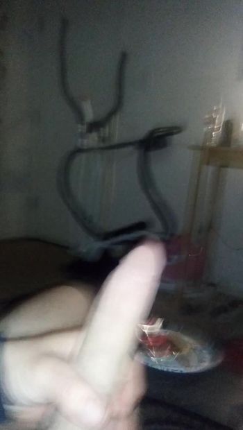 Really quick stroking my cock