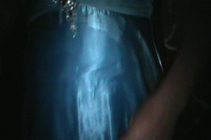 blue silky dress