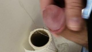 Cumming in public restroom