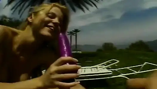 Purple Dildos Satisfy All Lesbian Urges These Two Blonde MILFs Have