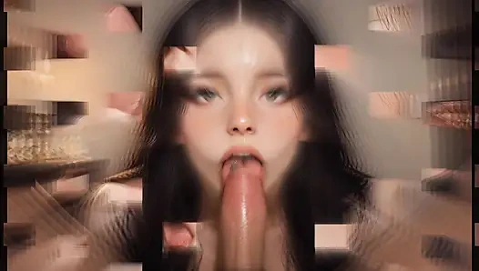 The 42-year-old stepmother kneels down and swallows everything her 19-year-old stepson is in the kitchen. Forbidden Oral Love Without Limits - IA