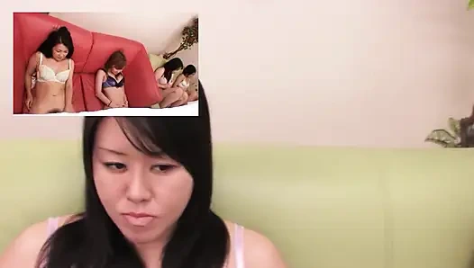 Horny girl masturbates with her fingers to a squirt