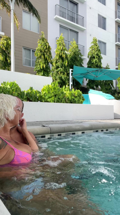 Getting frisky in the hot tub. Boob play. | Clip 1