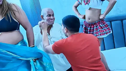Indisches desi hardcore-gruppen-gangbang-sexvideo
