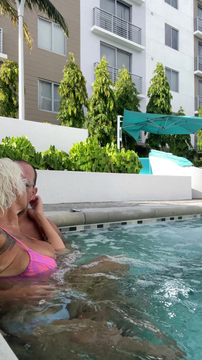 Getting frisky in the hot tub. Boob play. | Clip 1