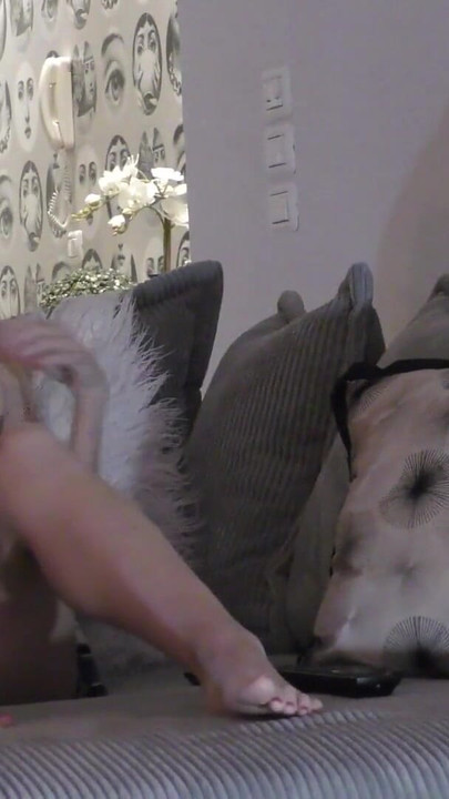 Stunning moment from "Hot Sexy All Natural Big Tits Blonde Wife No Panties in the Bathroom and Living Room getting Bored"