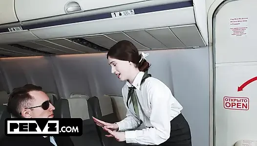 Aspiring Flight Attendant Hot Pearl Gets A Very Hands-On Interview With Perv Pilot