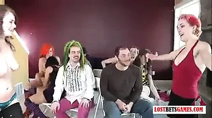 Strip Musical Chairs with Seven Girls and Three Guys