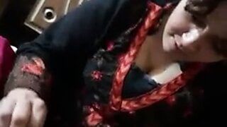 Desi wife removes husband's dick hairs at home