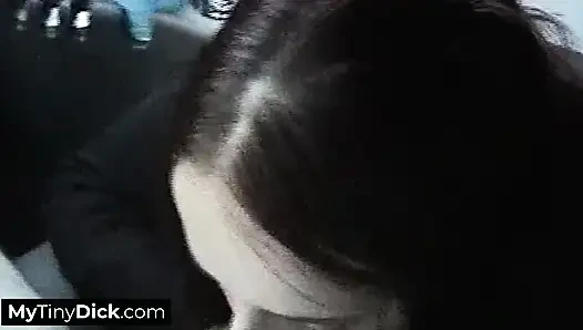 Small dick loser being sucked off in the car