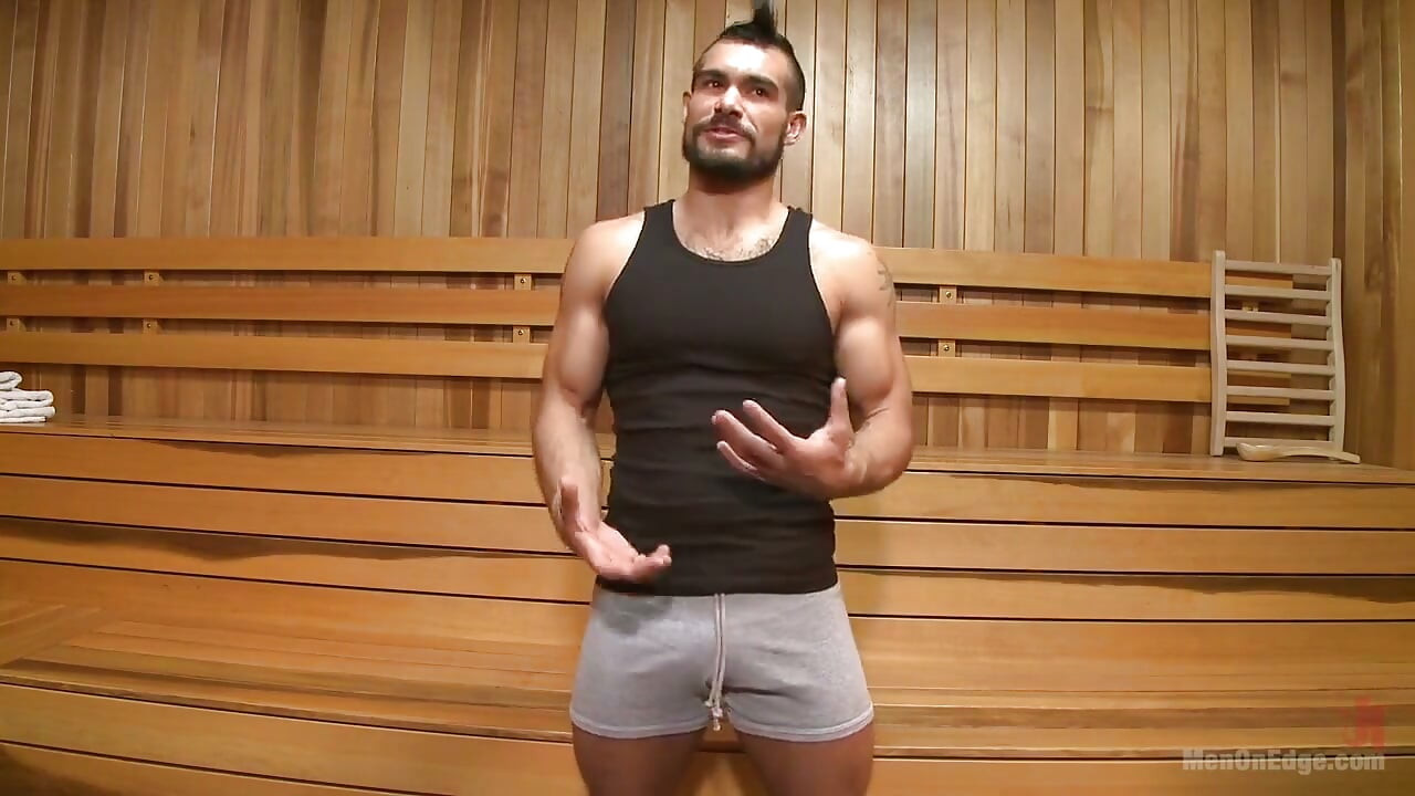 Cruising for Cock - Muscled Jock Gets Tied up & Fisted in the Showers