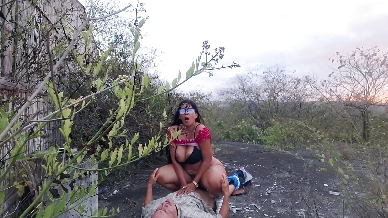 Stepfather fucks his beautiful, busty, big-assed stepdaughter in the countryside.