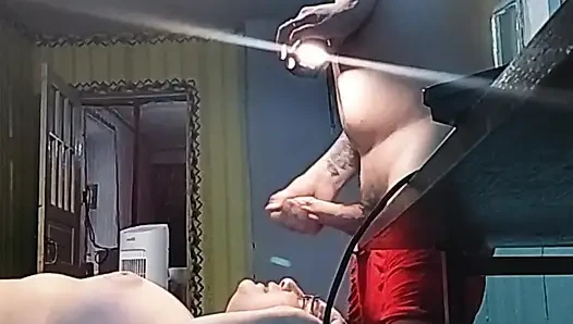 Homemade Profile Blowjob Curvy MILF Gets Mouth Fucked Then Cum on Tits and Stomach