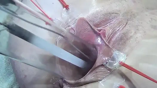 10 Weit Gespreizte Muschi Nahaufnahme Fickt Mit Lampe 1000 Watt