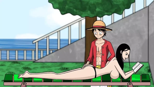 Один кусок похоти (одна часть), часть 3 Nico Robin обнаженное тело принимает солнце от LoveSkySan