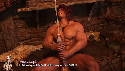 Hellish Fuck: Conan Pounds Yemania’s Thick Ass – Laps at Her Giant Demonic Tits, Creampie in Her Wet Pussy Ready