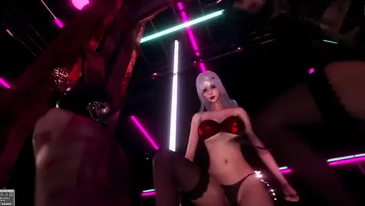 B023 Three Women Whipping Human Slaves in POV