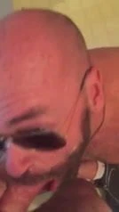 Daddy getting a facial from his cub