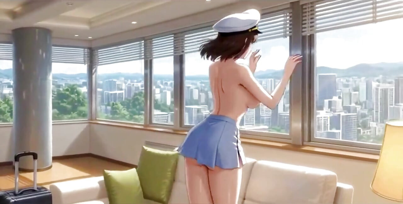 Stewardesa excitată se masturbează apoi este futută tare Ai generată