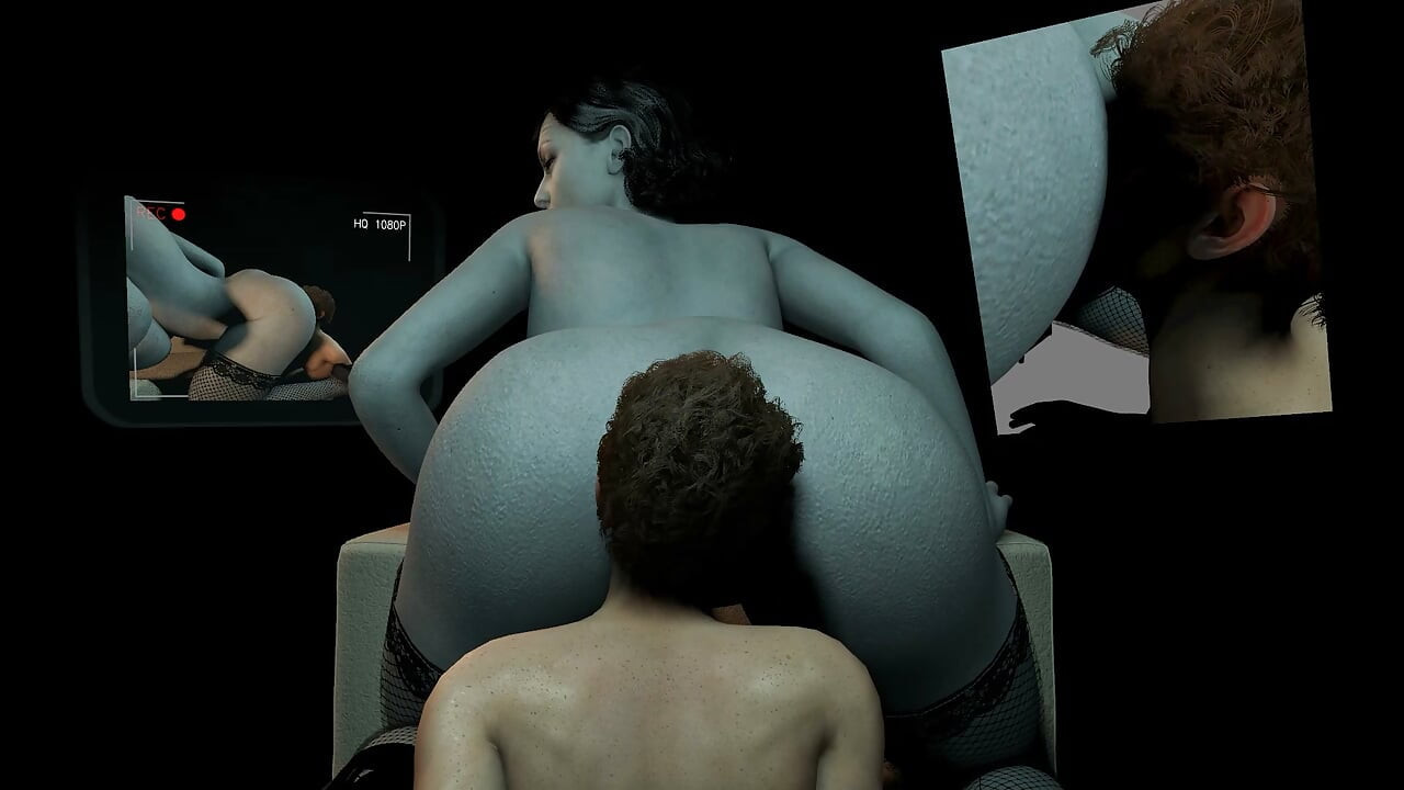 Lady Dimitrescu Gets Her Manthing to Eat Her Pussy