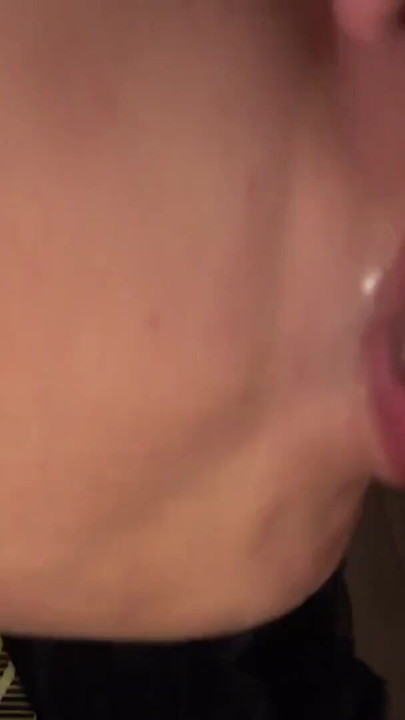 My stepsister moans with pleasure as she chokes on my cock and sticks out her tongue waiting for cum | Clip 1
