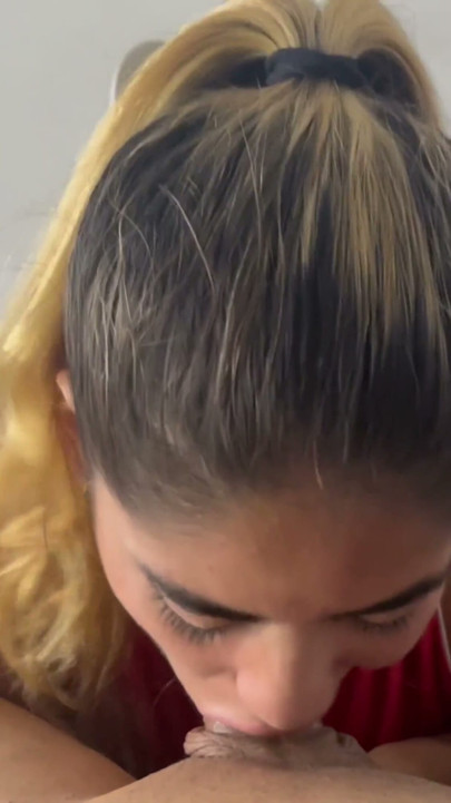 Stepsister ScarlettKent in her NIKE Air Force One Deepthroats and smokes cigarette POV | Clip 3