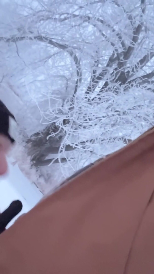 Outdoor Girl Almost Caught getting Dick Hard in the Snow | Clip 1