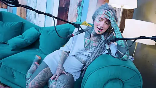 I talk about G - Grattitude- ASMR podcast SFW talking goth skinny girl dreadlocks tattoo model inked girl