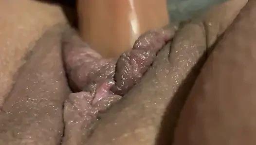 Husband stuffs my milf pussy close up