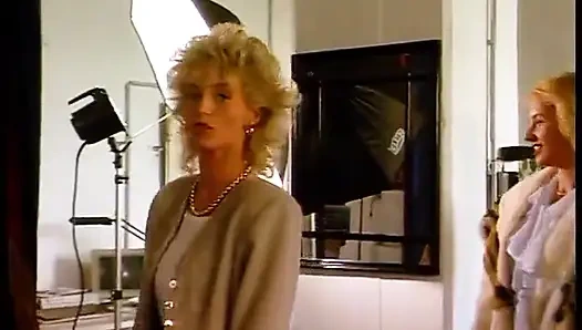 Vintage babes getting naked and touching each other at casting