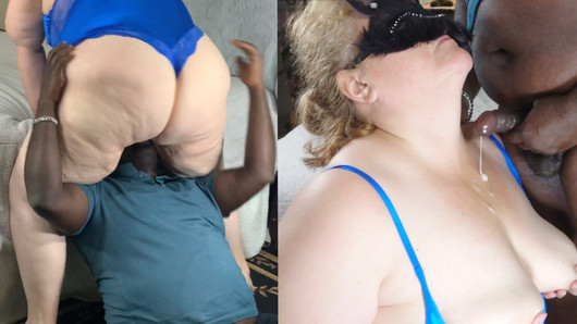 Chico negro comiendo coño, gran culo caliente rubia bbw milf mamá twerking cachonda sexy culo (grandes tetas ssbbw recibió corrida)