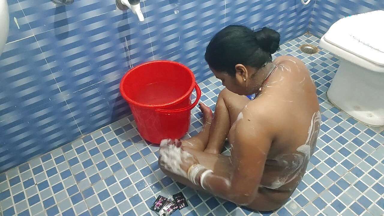 Mistress was bathing in the bathroom, naked and fucked.