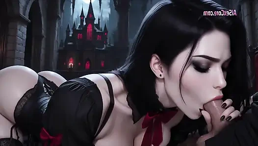 Запретный готический любовник окутывает тебя для безумно интенсивного окончания спермой (AI анимация)