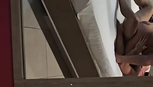 Naughty guy ate me without a condom and came on top of my pussy and made the cuckold clean