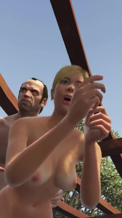 Emotional moment from "Tracey De Santa have sex with trevor in her neighbor's backyard"