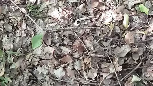 Spontan Abwichsen im Wald