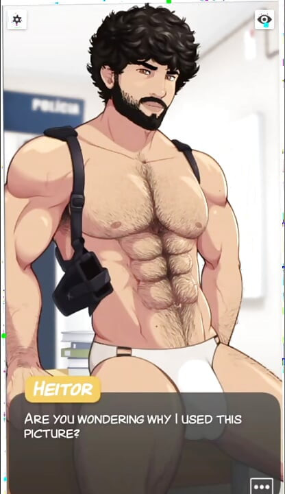 Manly detective waits for help to get totally naked.
