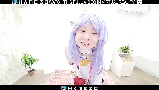 Seksi Japon kız Cocona Himekawa sanal gerçeklikte erkek arkadaşını memnun ediyor.