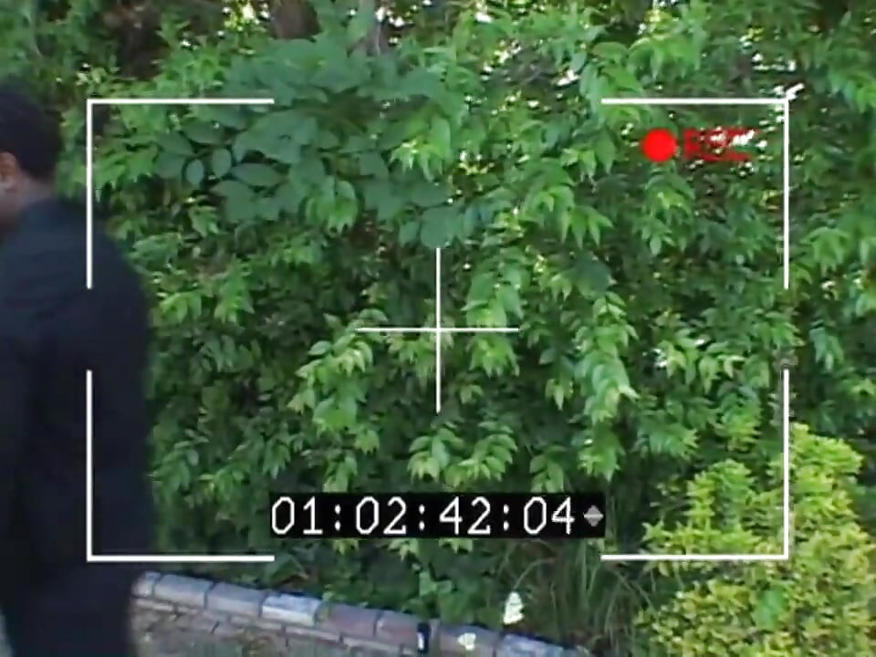 Huge black cock in ass...black and white in the garden