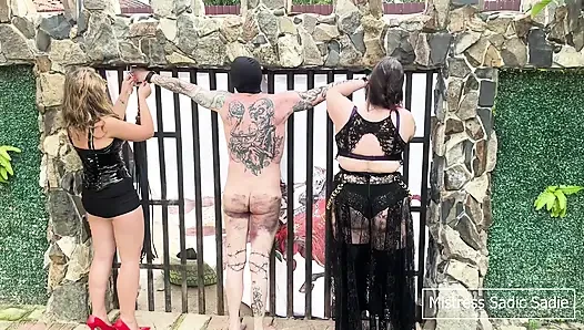 Hardcore Corporal Punishment with Bullwhip and Flogger by Two Merciless Dommes