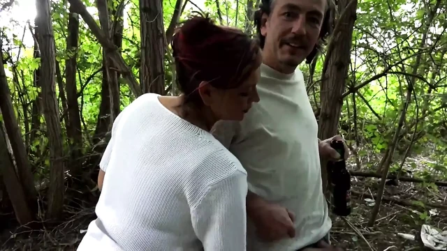Strange Woman Pees in the Forest and Blows Two Strangers and Then Just Wants to Fuck