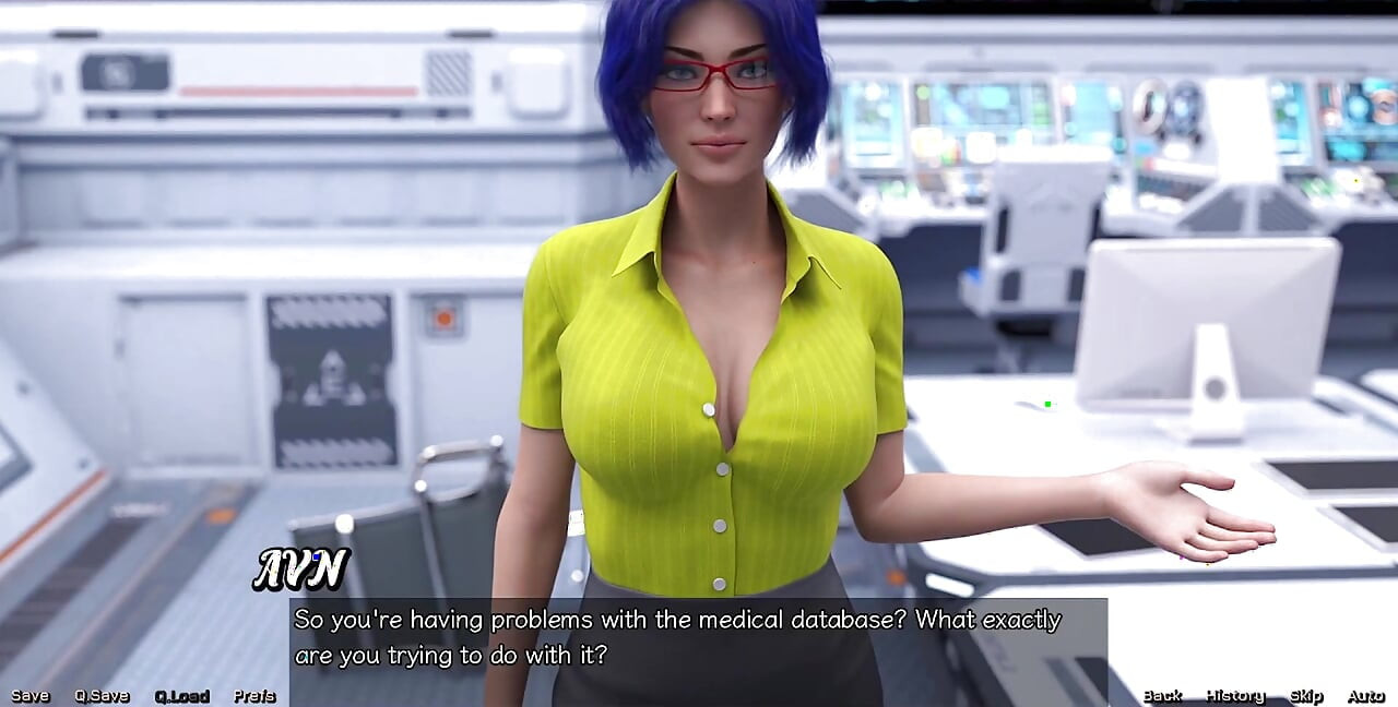 Stranded in Space - Blue Haired Big Tits MILF Wants to Talk
