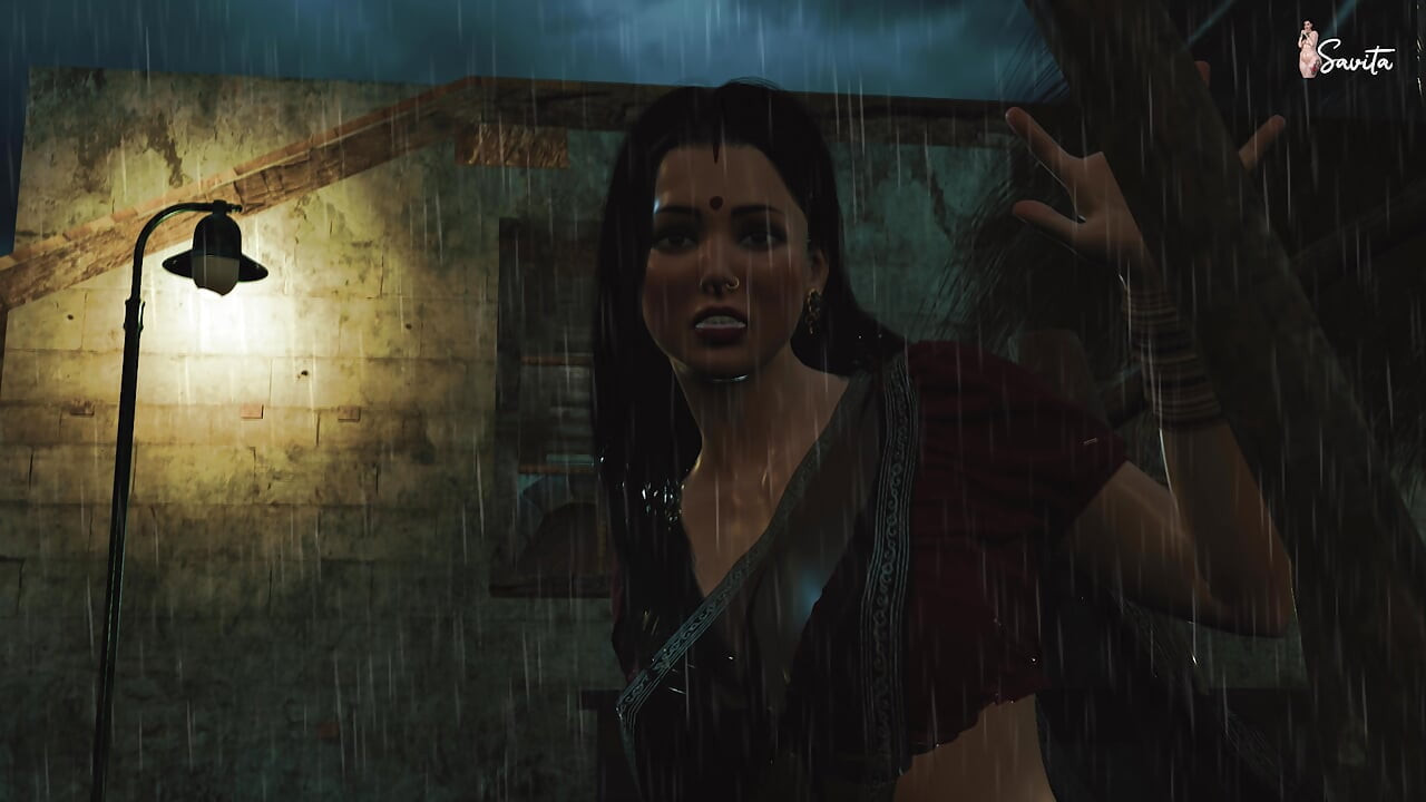 Sexy Desi Widow Meena Fucked by Her Neighbor in the Rain